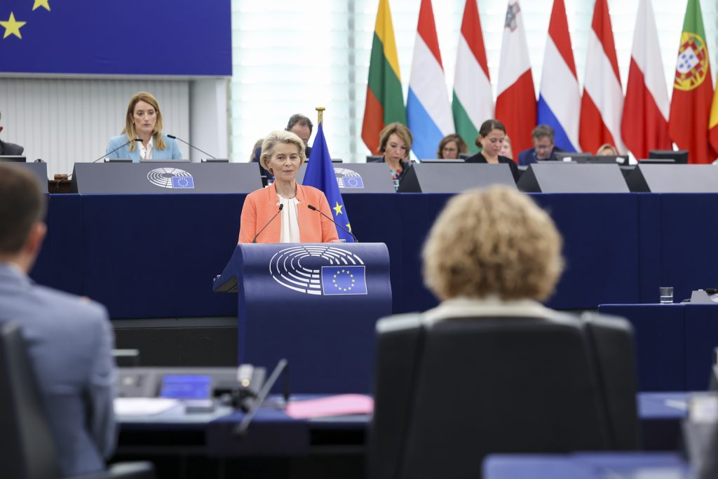 Commission President Ursula von der Leyen at the State of the European Union 2023 [Alexis HAULOT/ European Parliament]
