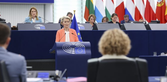 Commission President Ursula von der Leyen at the State of the European Union 2023 [Alexis HAULOT/ European Parliament]